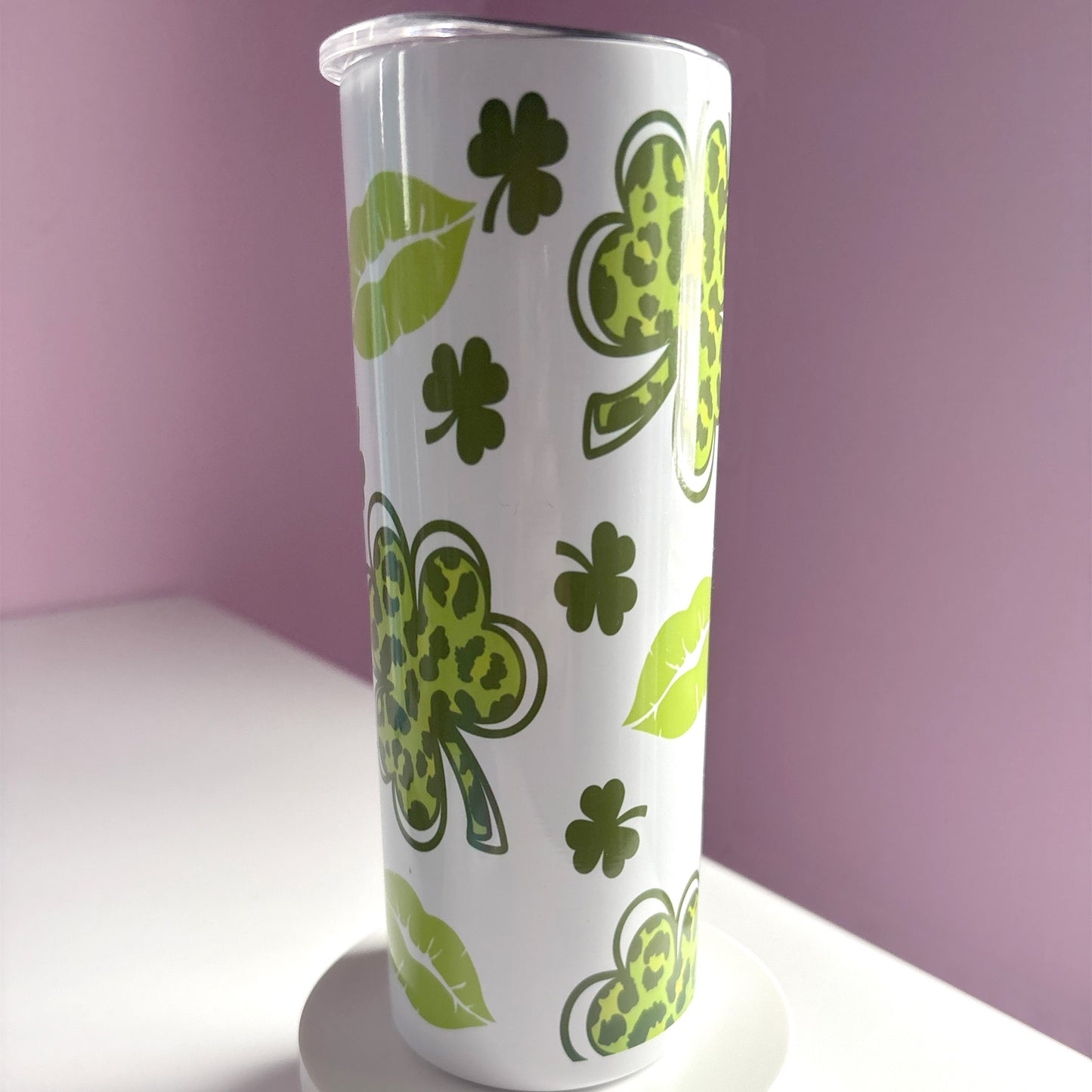 Shamrock Kisses - 20oz Skinny Tumbler