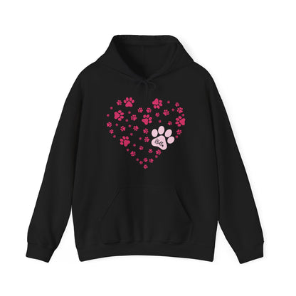 Puppy Love Personalized Hoodie for Valentines Day - Unisex Heavy Blend Hooded Sweatshirt