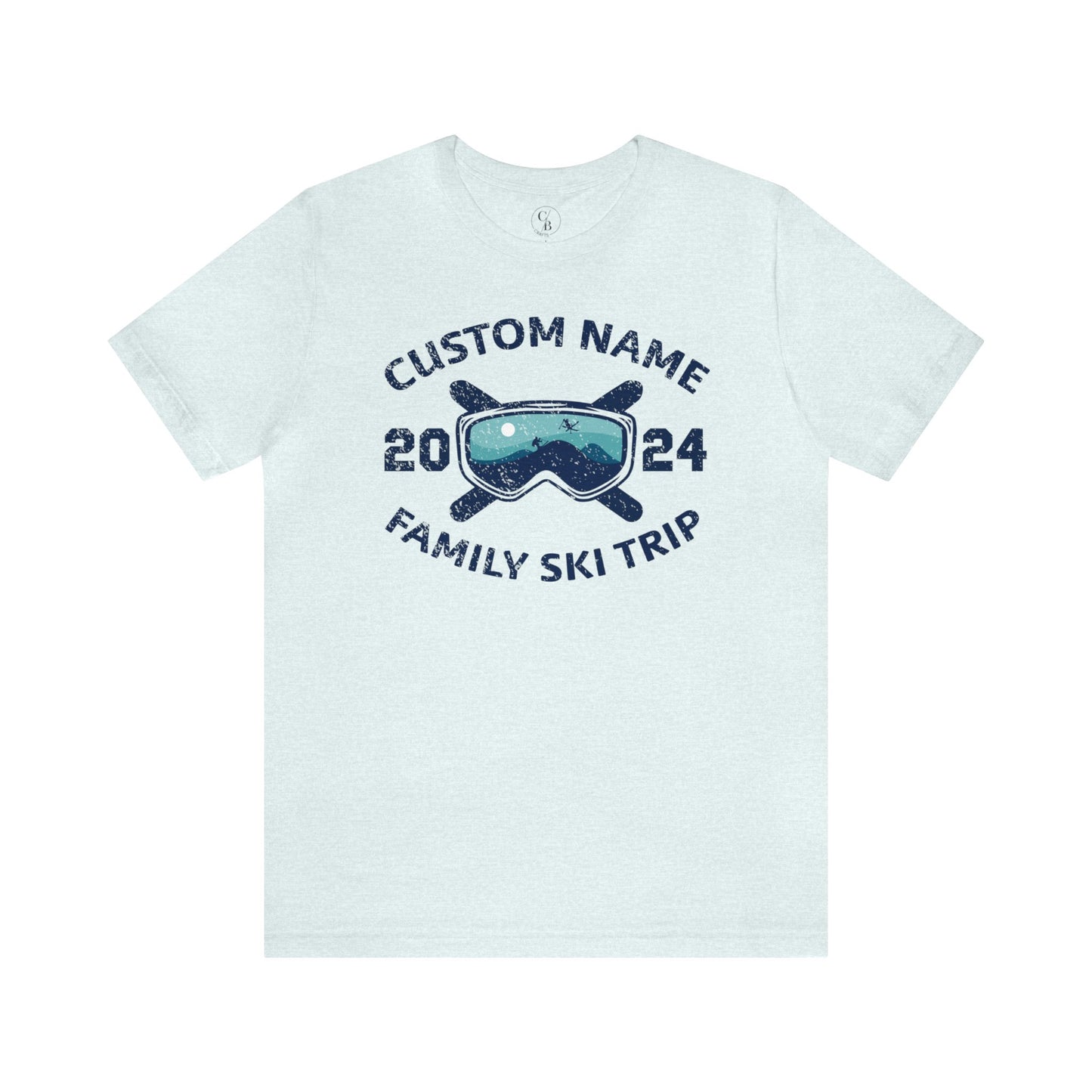 Personalized Family Ski Vacation - Unisex Jersey Short Sleeve Tee