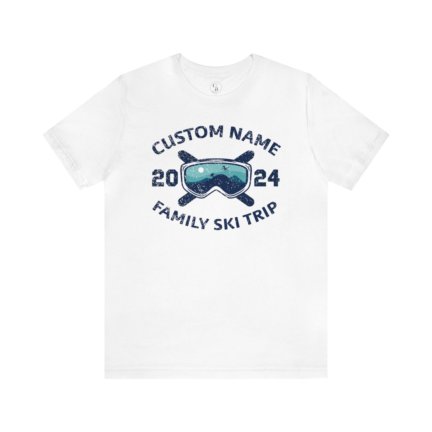 Personalized Family Ski Vacation - Unisex Jersey Short Sleeve Tee