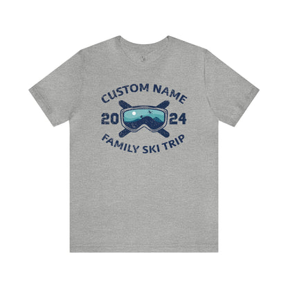 Personalized Family Ski Vacation - Unisex Jersey Short Sleeve Tee