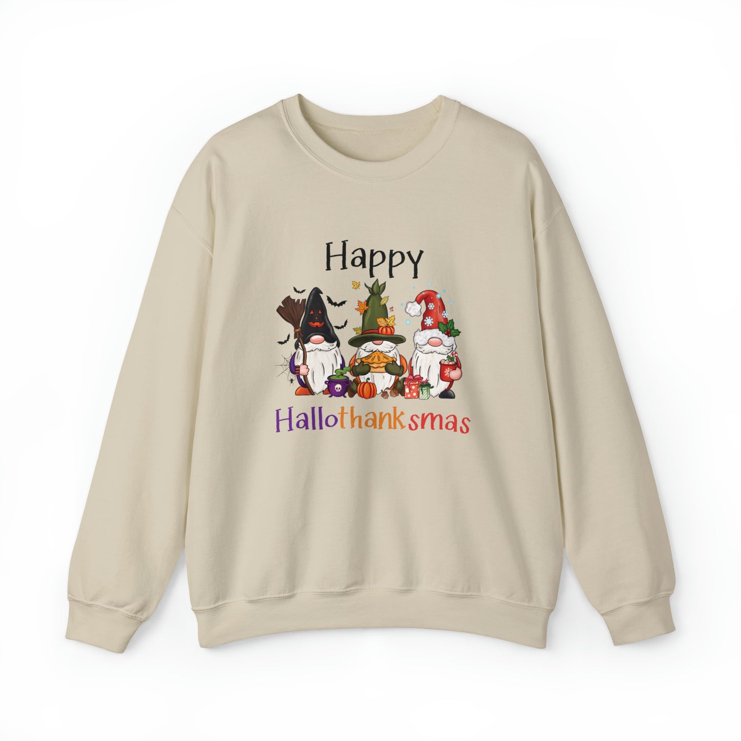 Happy Hallothanksmas Gnomes - Unisex Heavy Blend™ Crewneck Sweatshirt