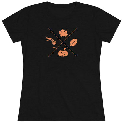 Fall, Halloween, Football and Wine - Women's Triblend Tee