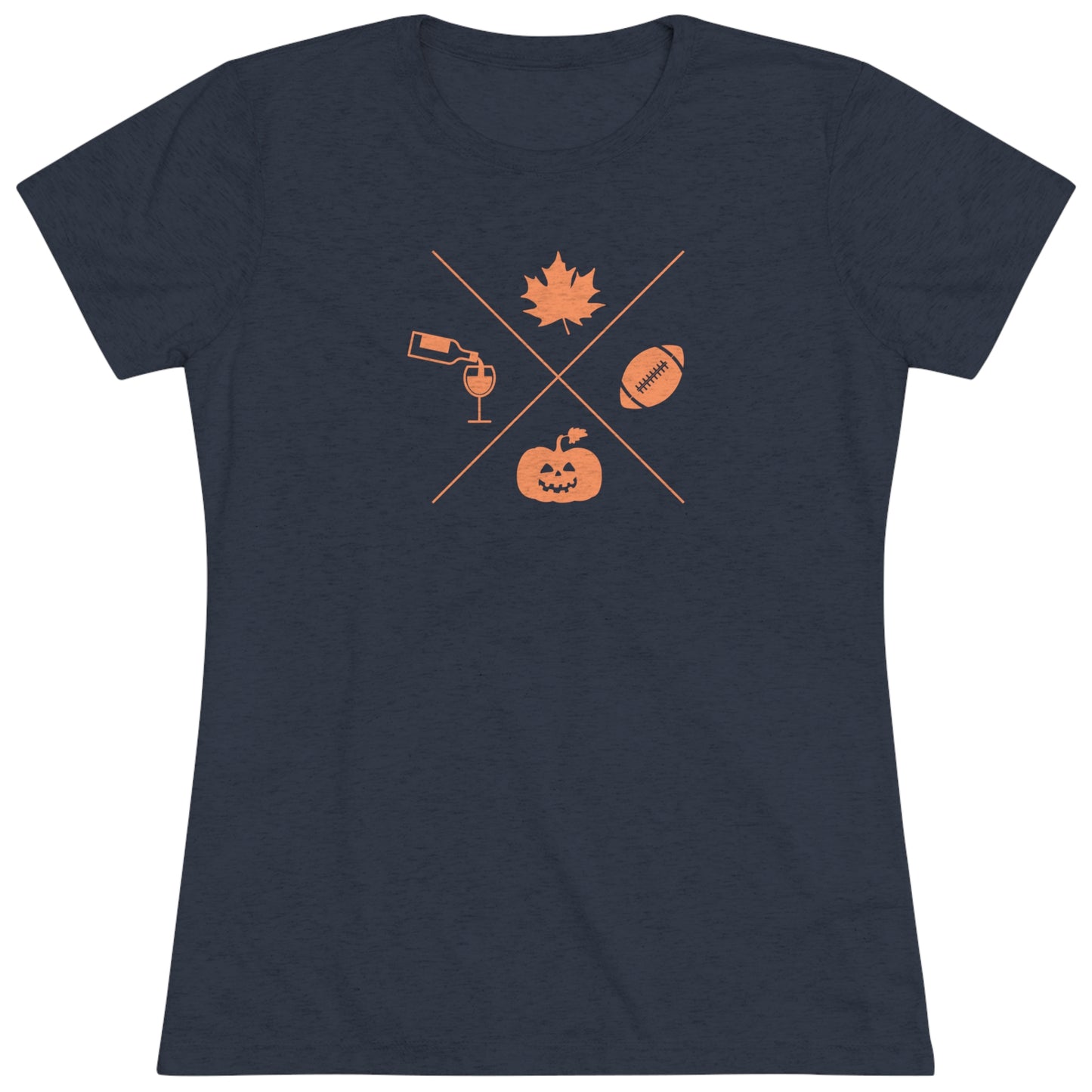 Fall, Halloween, Football and Wine - Women's Triblend Tee