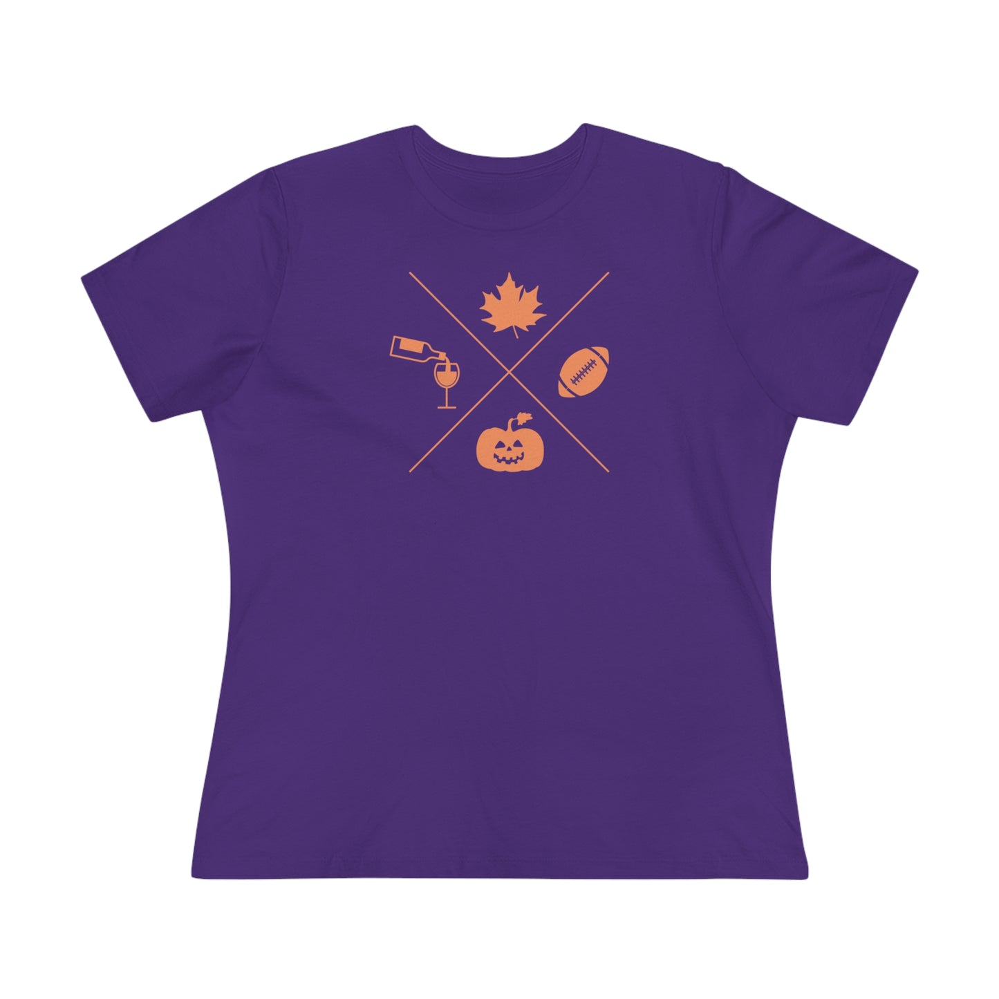 Fall, Halloween, Football and Wine - Relaxed Fit Women's Premium Tee