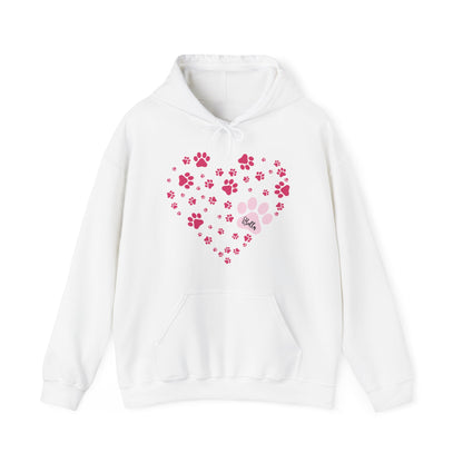 Puppy Love Personalized Hoodie for Valentines Day - Unisex Heavy Blend Hooded Sweatshirt