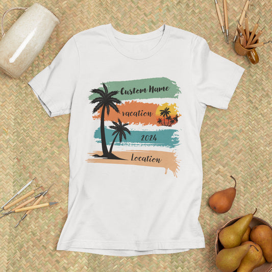 Personalized Family Beach Vacation - Unisex Jersey Short Sleeve Tee