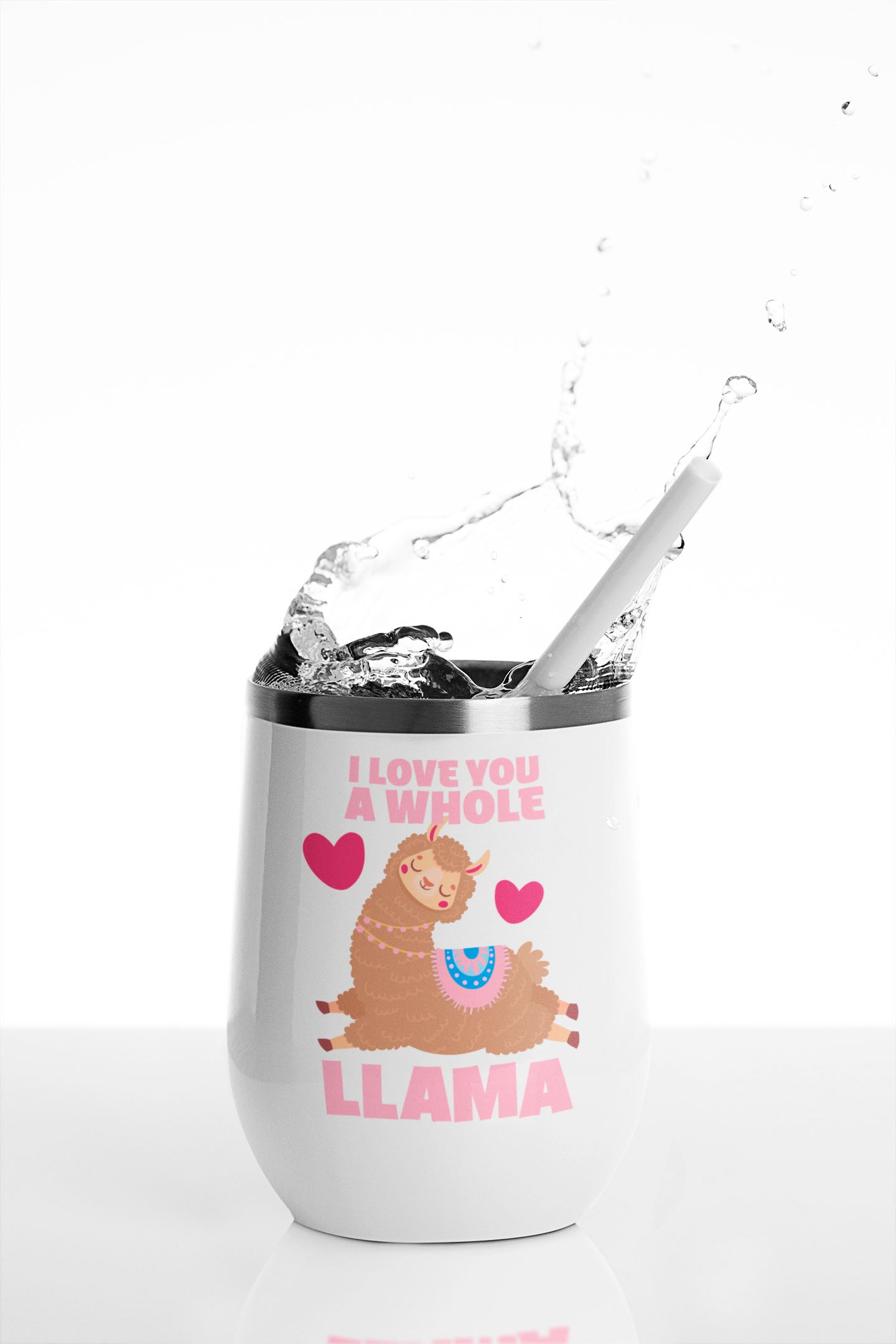 I Love You a Whole Llama - 12oz Wine Tumbler