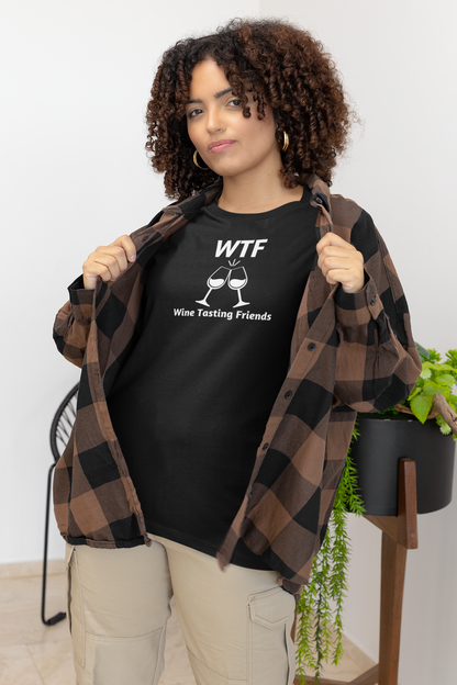 WTF: Wine Tasting Friends - Unisex Jersey Short Sleeve Tee