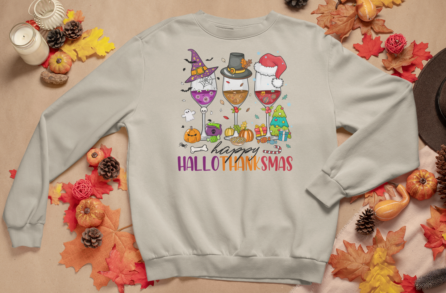 Happy Hallothanksmas - Unisex Heavy Blend™ Crewneck Sweatshirt