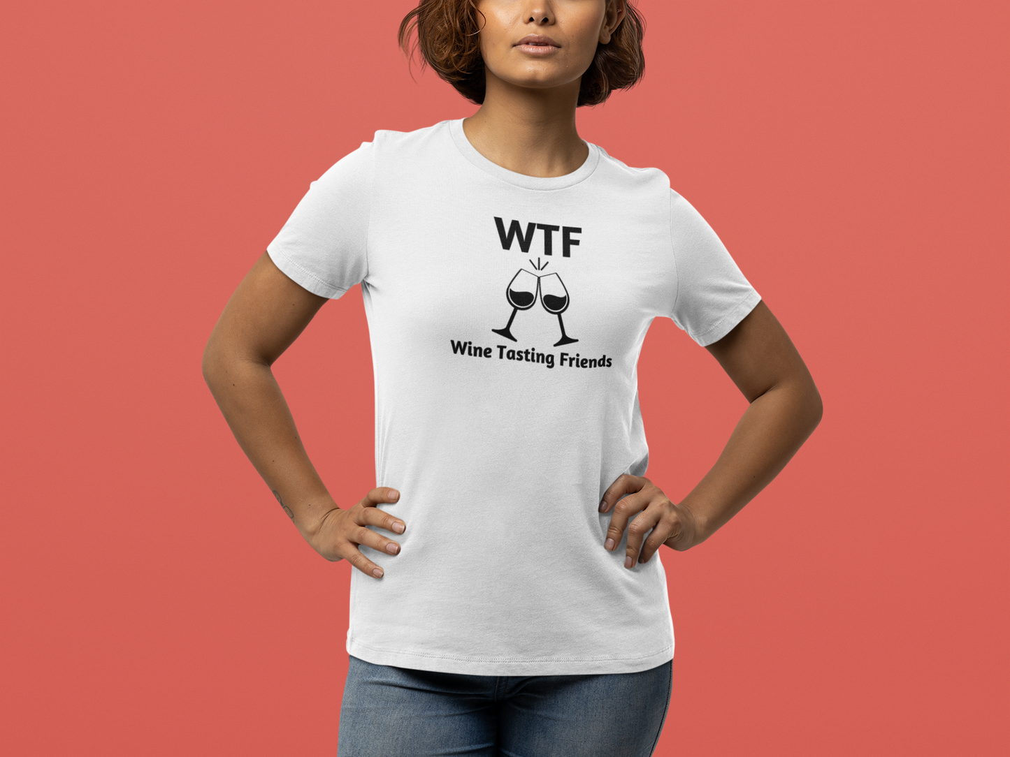 WTF: Wine Tasting Friends - Unisex Jersey Short Sleeve Tee