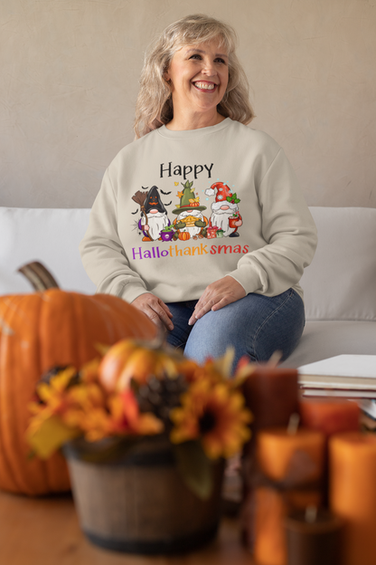 Happy Hallothanksmas Gnomes - Unisex Heavy Blend™ Crewneck Sweatshirt