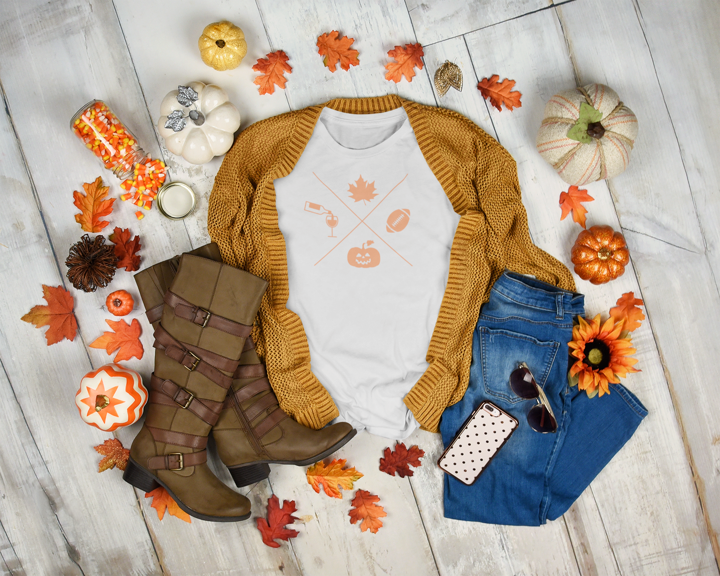 Fall, Halloween, Football and Wine - Women's Triblend Tee